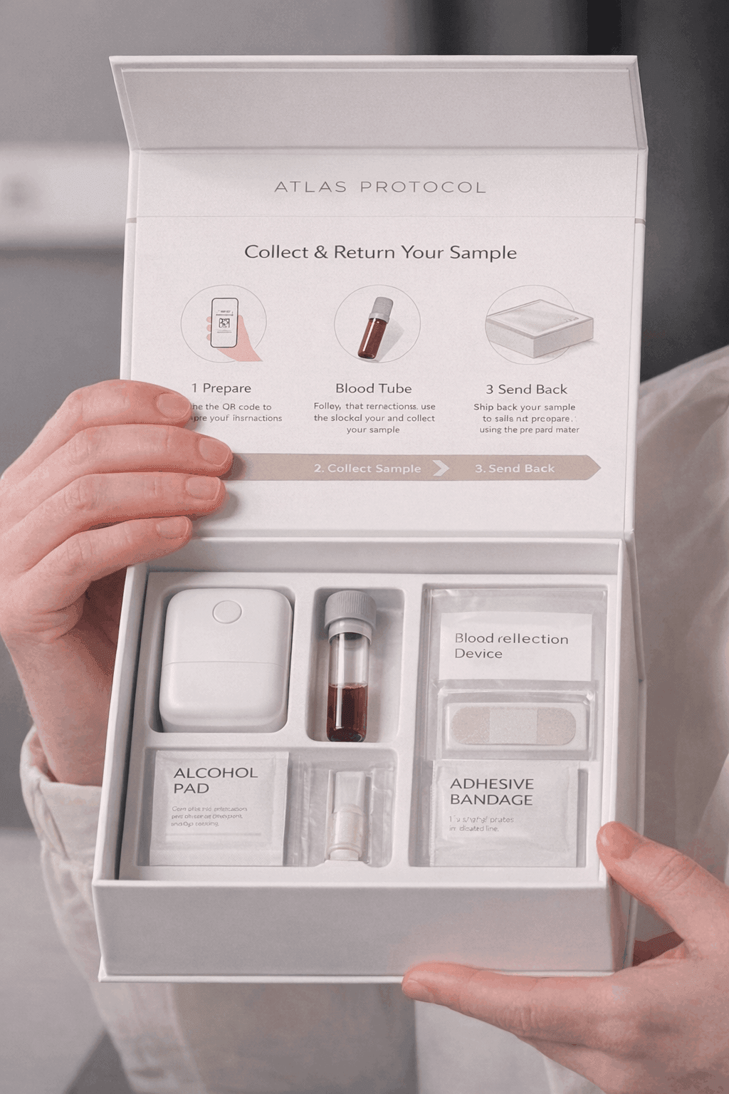 Atlas Protocol report system — at-home sample kit